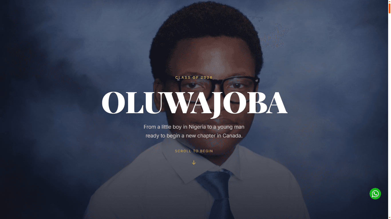 Send Your Heart - Joba's graduation page example